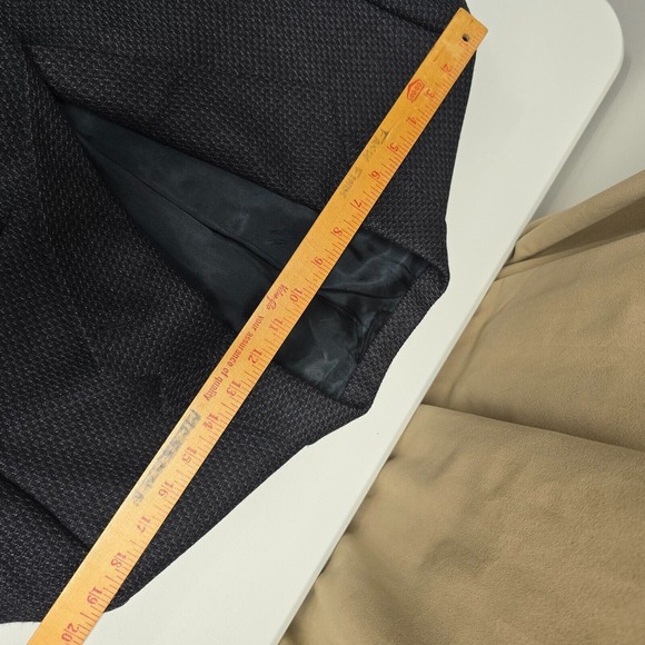 Hart Schaffner Marx Sport Coat‎ Mens 42R Black Blue 3 Button Wool No Vent Office - Picture 13 of 16